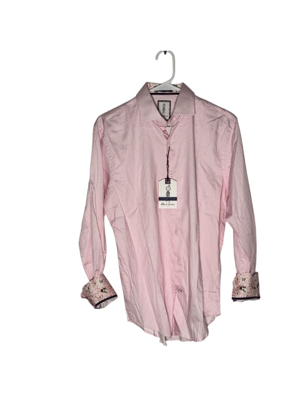 Robert Graham Stretch Haynes Pink Tailored Fit Dress Shirt Size Small 15 NWT